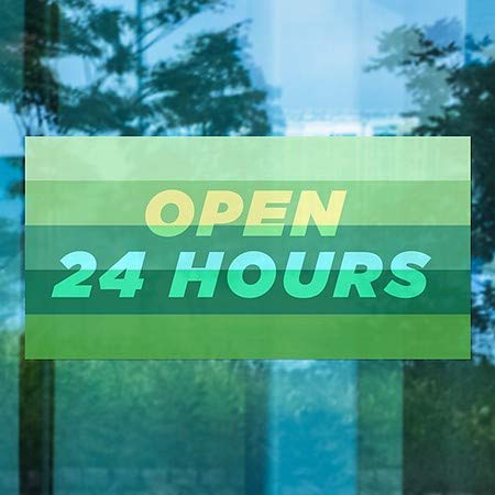 Cgsignlab | פתוח 24 שעות -שיפוע מודרני נצמד חלון | 24 x12